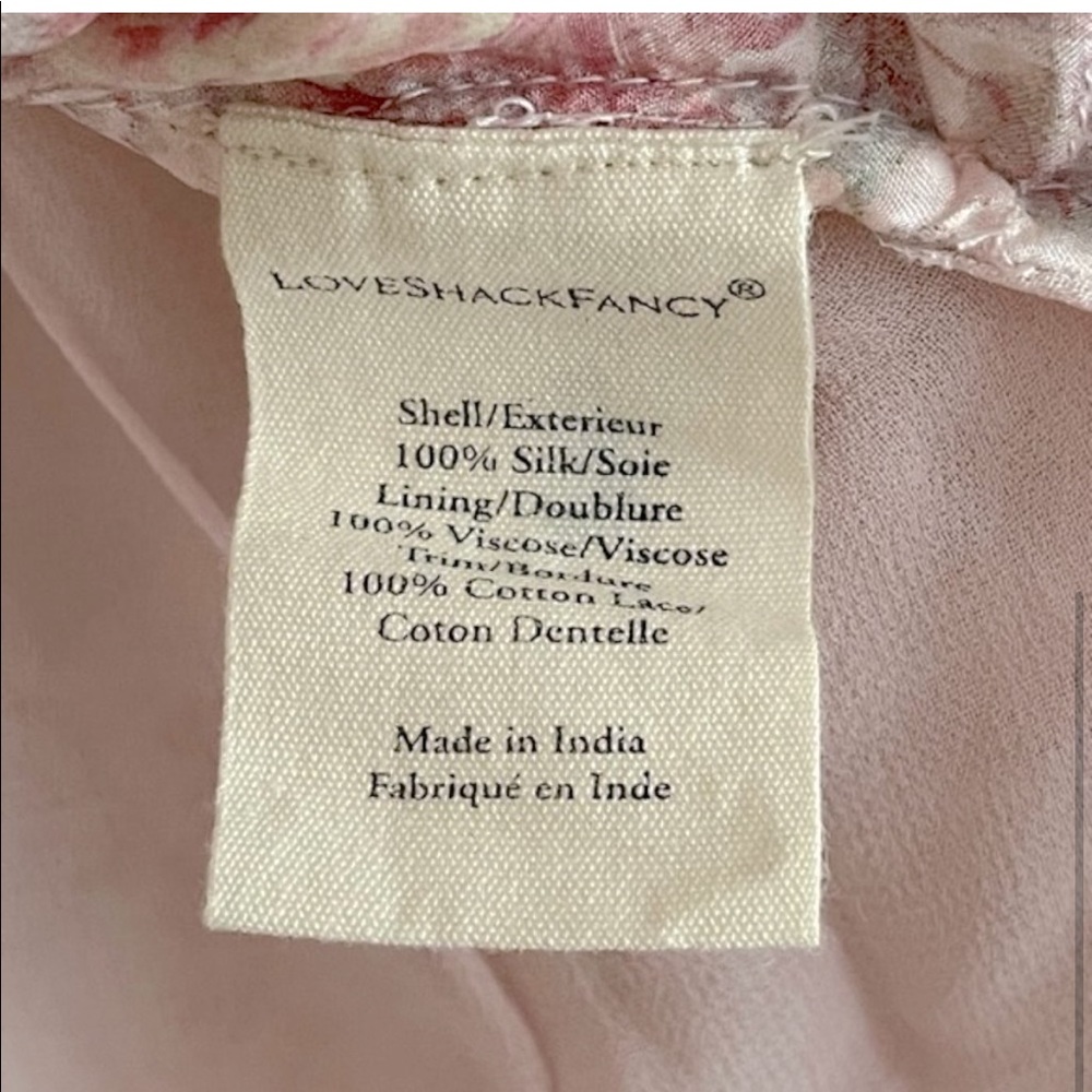 Never worn! LoveShackFancy silk pink saffron mini dress - Picture 5 of 5